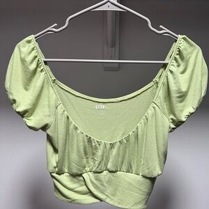 small green crop top
